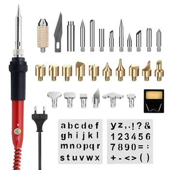 

GEYOTAR 220V 60W Wood Burning Kit Temperature Adjustable Soldering iron Carving Pyrography Tool Wood Embossing Burning Pen