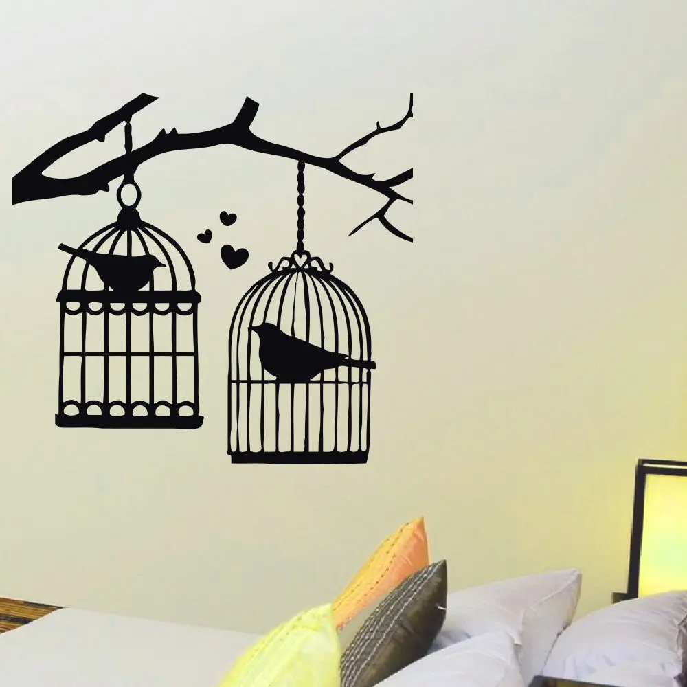 Wall Decal Vinyl Sticker Animal Bird Cage Birdcage Bedroom Interior