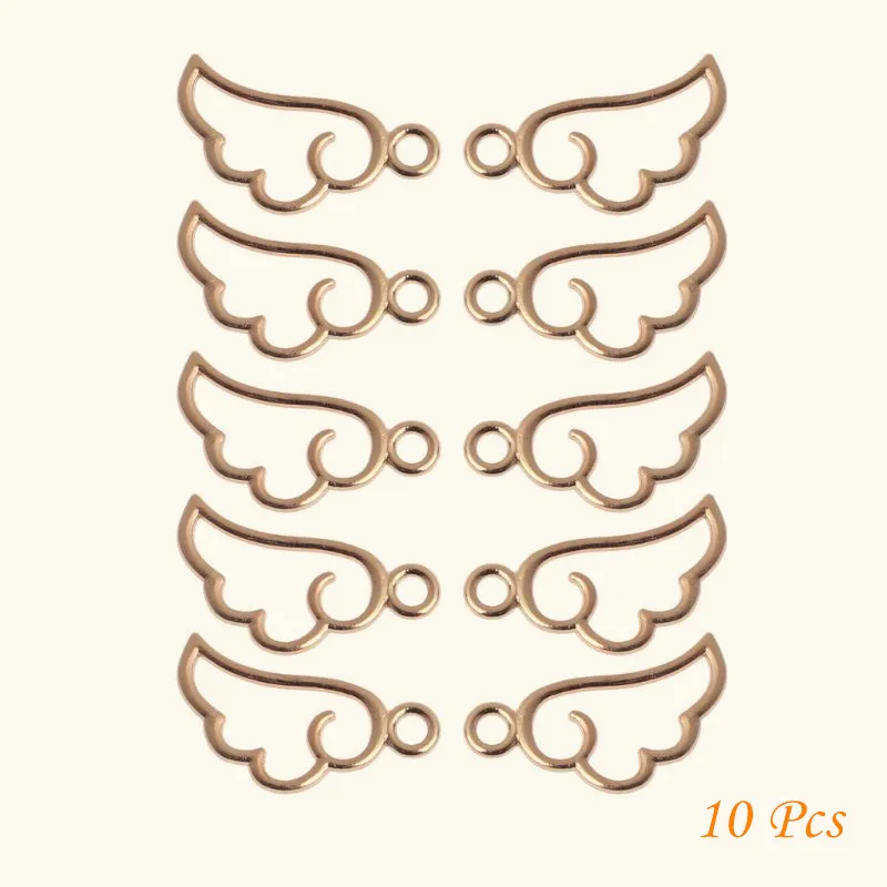 

10Pcs Angel Wing Metal Frame Pendant Open Bezel Setting UV Resin Jewelry Charm Pendant Earring Necklace Jewelry Making