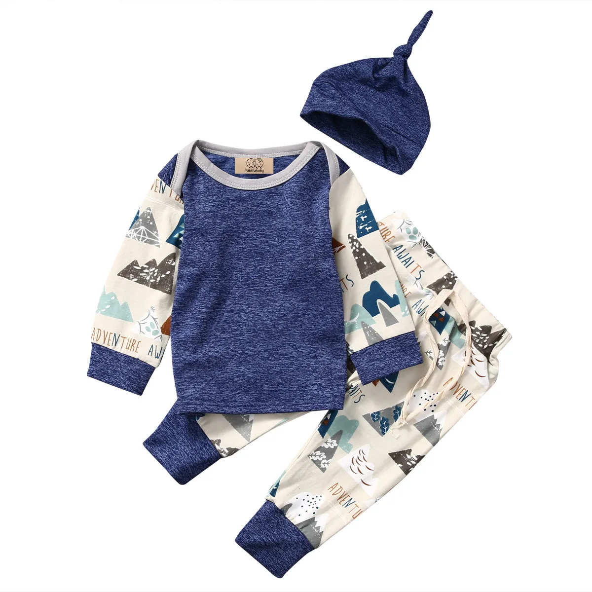 Unisex Baby Clothes Set 2017 Autumn Hot Print Newborn Baby Girl Boys