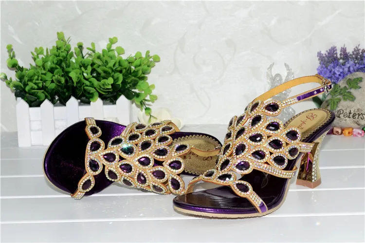 Korean Style Diamond Crystal Luxury Sandals High Heels Roman Womens Purple Evening Shoes Plus Size 11 Fashion 2016 Summer9