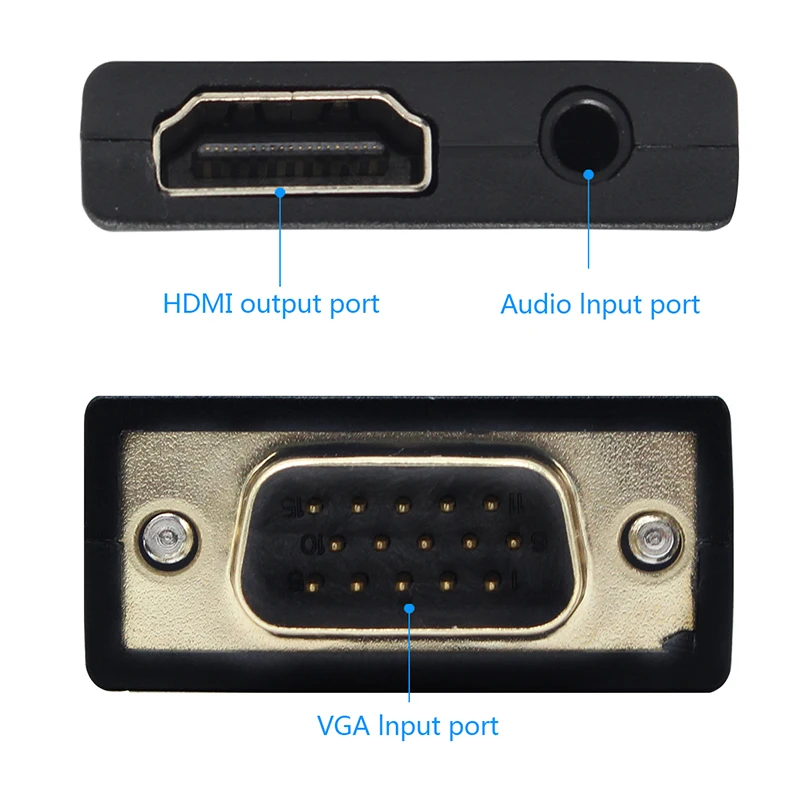 VGA to HDMI Converter 1080 P VGA to HDMI adapter with Video 1080P for PC Laptop HDTV Projector with audio cable