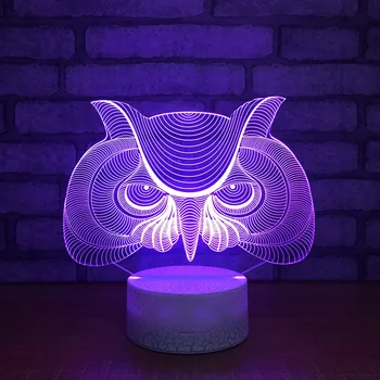 

2018 New Owl 3d Light Christmas gift for baby room Night Light Luminaria De Mesa Usb Led 3d Lamp Kids Room Light