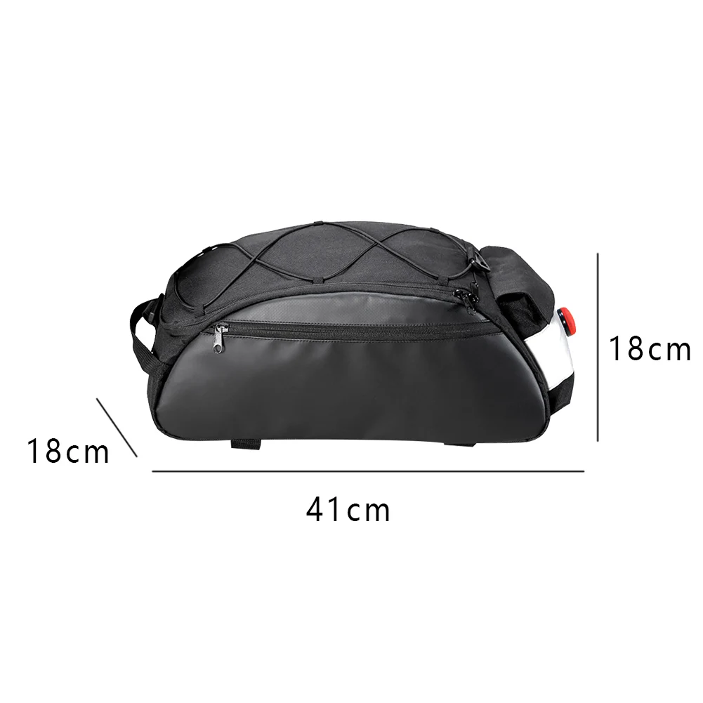 Tail Bicycle With Taillight Safety Bike Saddle Bag Panniers Waterproof Riding Large Capacity Cycling Seat Pouch Night Reflective