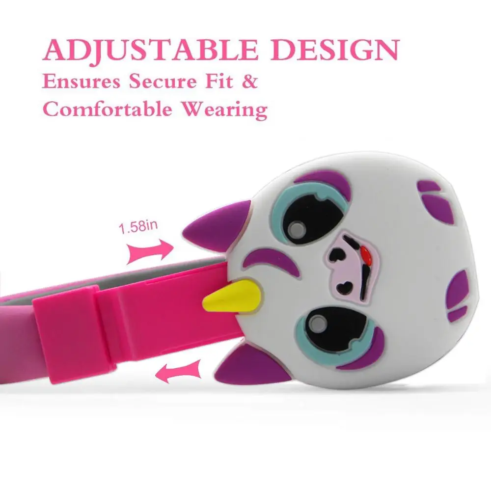 JINSERTA kids Headphones Cute Cartoon Unicorns Earphones Stereo Music Foldable Stretchable 3 5mm Wired Headphone