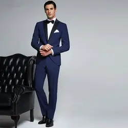 2018 самые последние модели брюк для костюма темно-синий мужской костюм для свадьбы Вечеринка Атлас шаль лацкан классический пиджак slim fit 2 шт