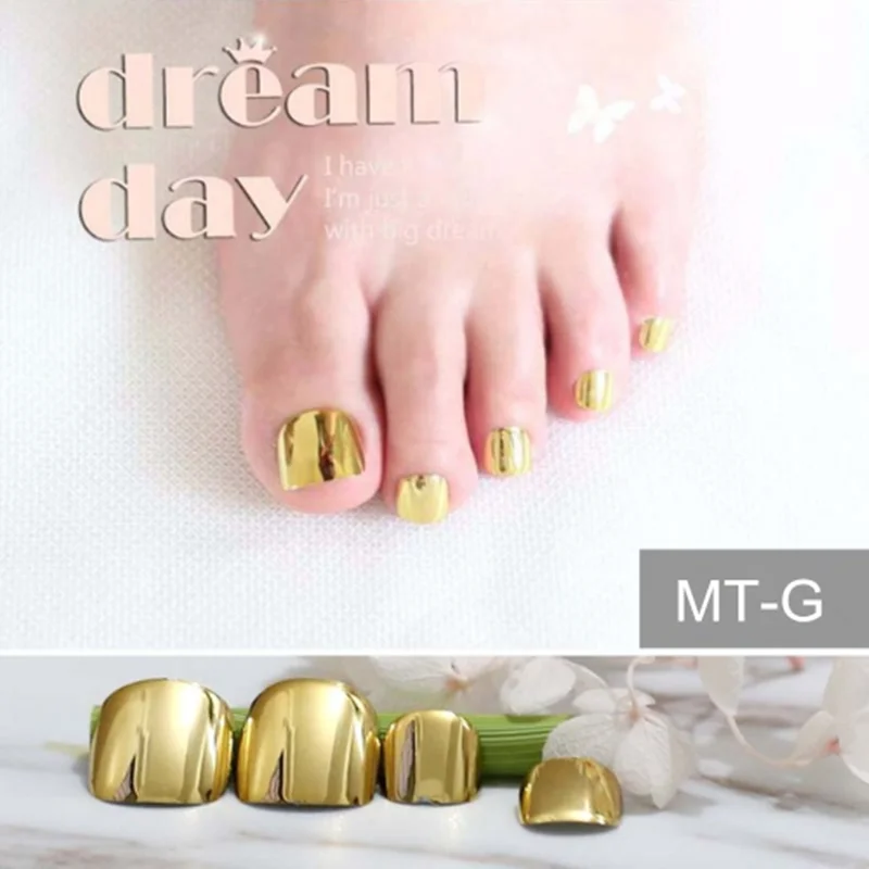 Короткие Im пресс накладные ногти для пальцев на ногах с дизайном Kiss искусственные накладные ногти ноги Блестящий Блеск нажмите на ногти искусственная кожа Pied - Цвет: MTG