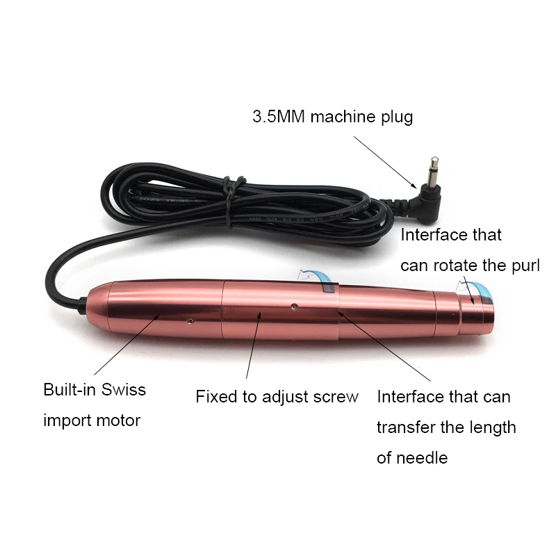  New Arrival Permanent Makeup Machine Pen Kits Rose With Swiss Motor Permanent Makeup Tattoo Power S