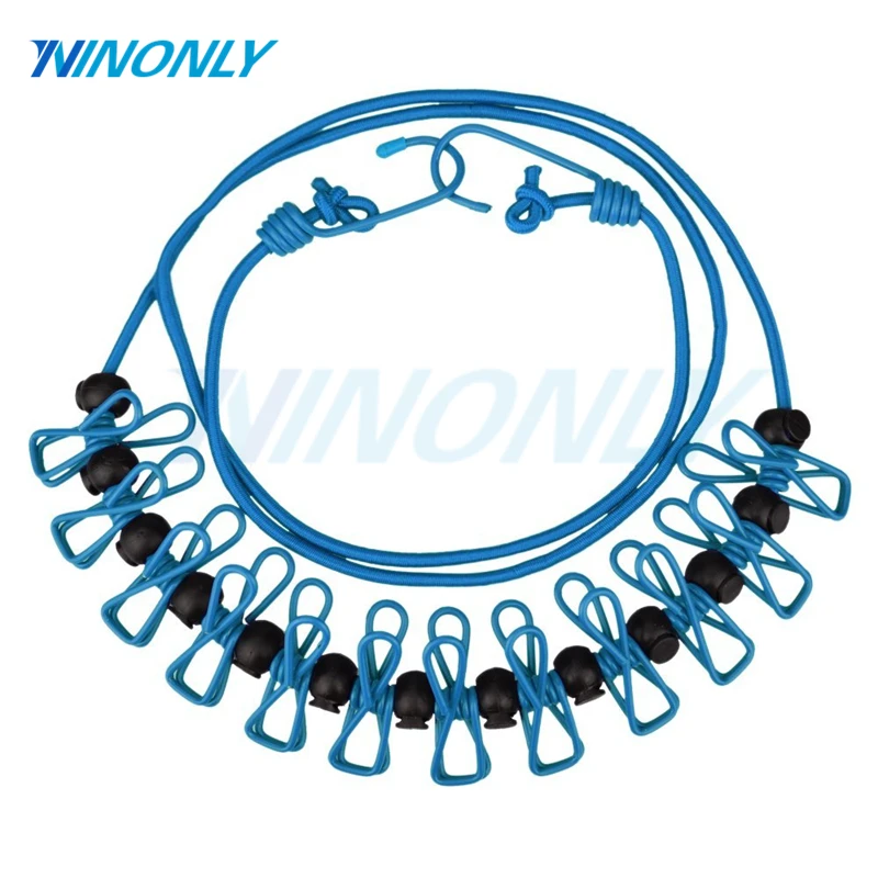 

Portable Travel Adjustable Clothesline Retractable Clothes Rope With Clothespins And Black Stoppers Household For Outdoor Indoor