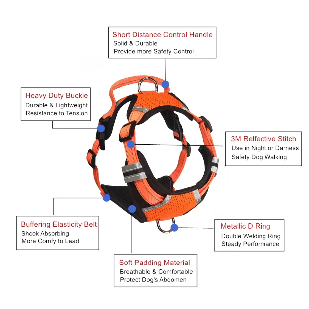 Светоотражающая шлейка для собак амортизирующая шлейка для домашних животных собачий жилет поводок для собак для всех собак с удобной подкладкой внутри