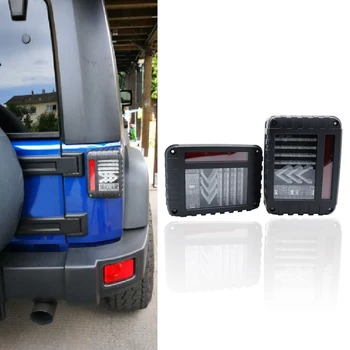 

DOT For Jeep LED Tail Lights Rear Lamps With Reverse Brake Arrow Direction Taillight For 2007-2016 Jeep Wrangler JK