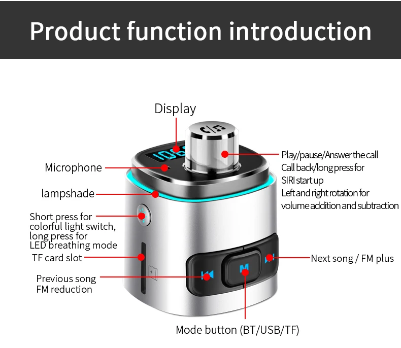 CDEN Автомобильный mp3 музыкальный плеер fm-передатчик U диск/TF карта музыка Bluetooth hands-free вызов QC3.0 автомобильное зарядное устройство Bluetooth автомобильный комплект