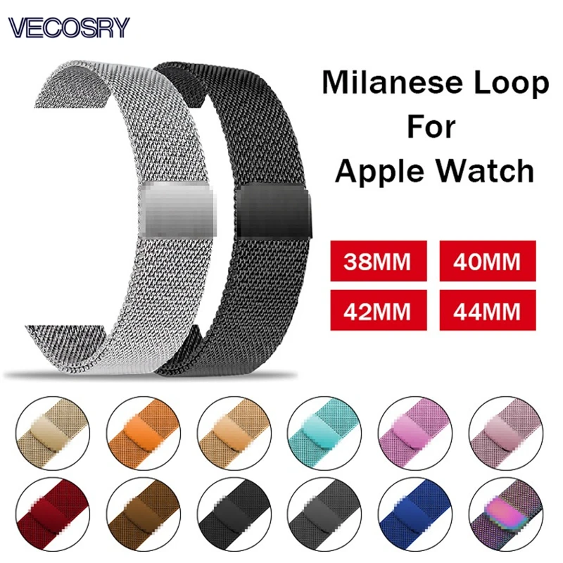 

New Milanese Loop Bracelet Strap For Apple Watch series 1/2/3 for iwatch band 38mm/40mm 42mm/44mm Milanese Loop pulseira correa