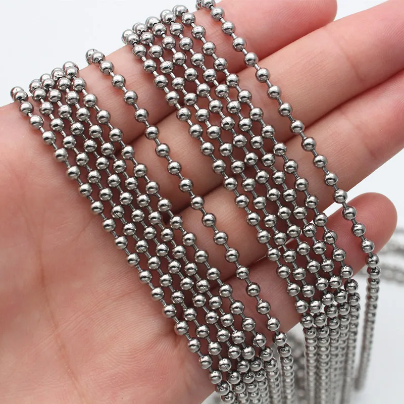 Wholesale Lots 12 Color 2/5/20Pcs Ball Metal 2.4mm Beads Chains Necklace Finding Wholesale Lots 12 Color 2/5/20Pcs Ball Metal 2.4mm Beads Chains Necklace Finding