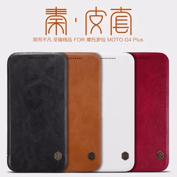 

Nillkin QIN Series leather Case for MOTO G4 Plus luxury leather Case protection flip cover for MOTO G4 Plus with Package