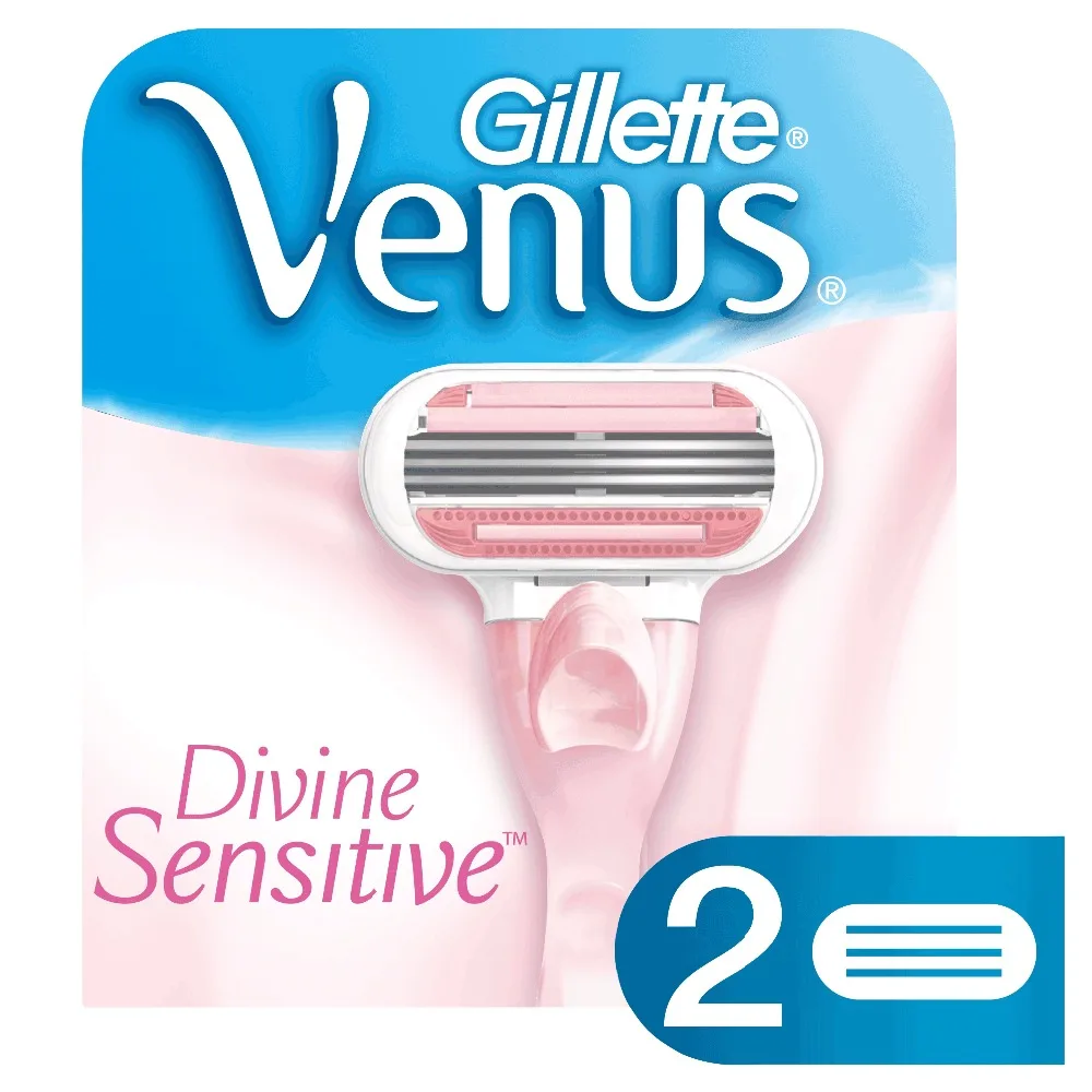 Removable Cassette Gillette Venus Divine Convenient Chave Gel Bars Replaceable Razor Blades Blade For Women Shaving Razors 2 pcs