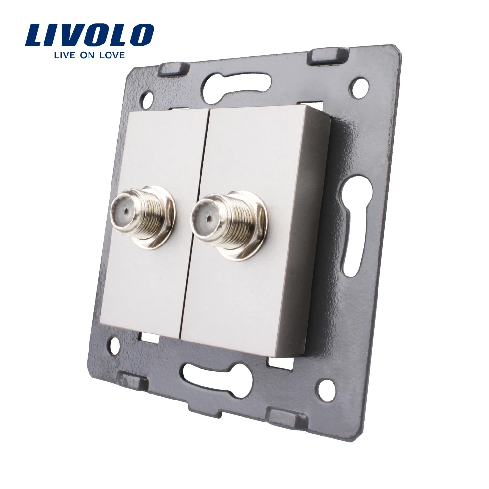 Livolo EU Standard Socket Accessory For DIY Products,The Base of Socket Double SATV Plug Socket