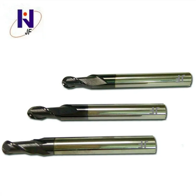 JF R1.25*5*D4*50*2F Solid Carbide 2 Flutes Ball Nose End Mill, Metric