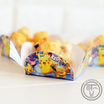 

50pcs/lot Pokemon Go Pikachu kids birthday party decoration supply cake wrapper chocolate candy box orminhas para doces AW-0525