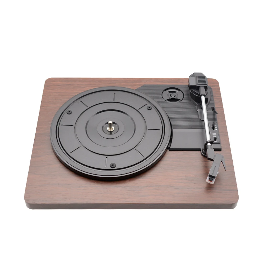 33, 45, 78 RPM Record Player Antique Gramophone Turntable Disc Vinyl Audio RCA R/L 3.5mm Output Out USB DC 5V Wood Color