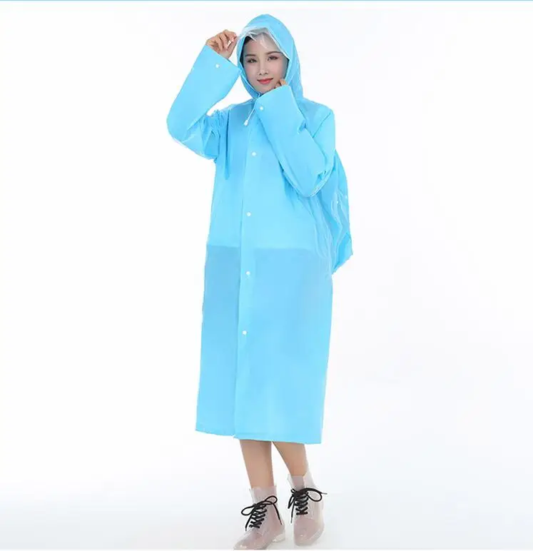 5.Raincoat Plastic EVA Thick Rain Coats Rainwear Rain Poncho Universal Waterproof Touring Hiking Hooded Schoolbag Raincoats Long rain jacket