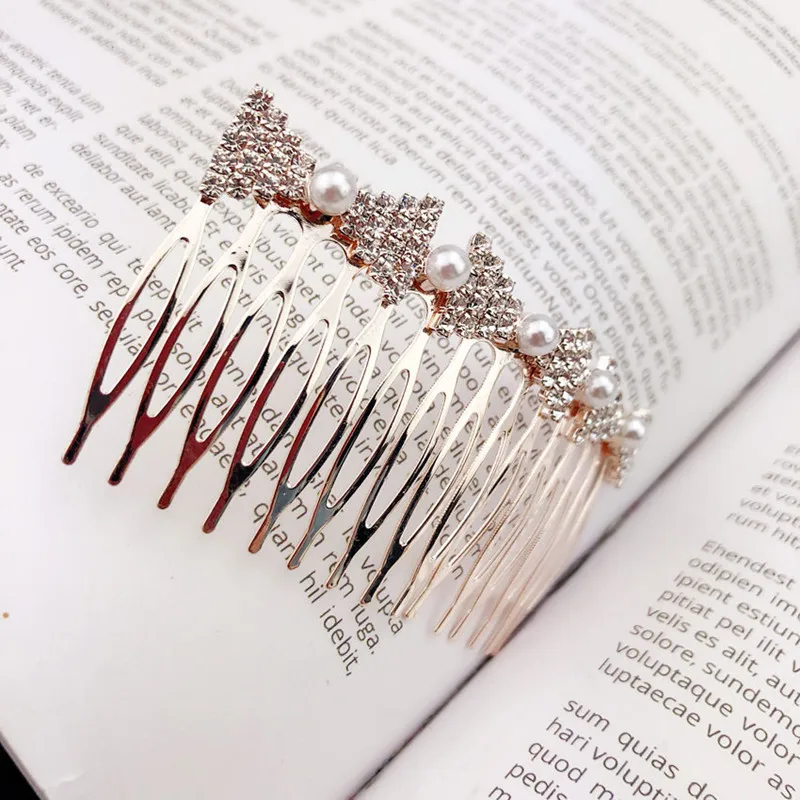 

9 Style Fashion Women Rhinestone Simulated-pearl Hair Combs Boknot Wave Leaf Flower Hair Barrettes Bridal Hair Accessories