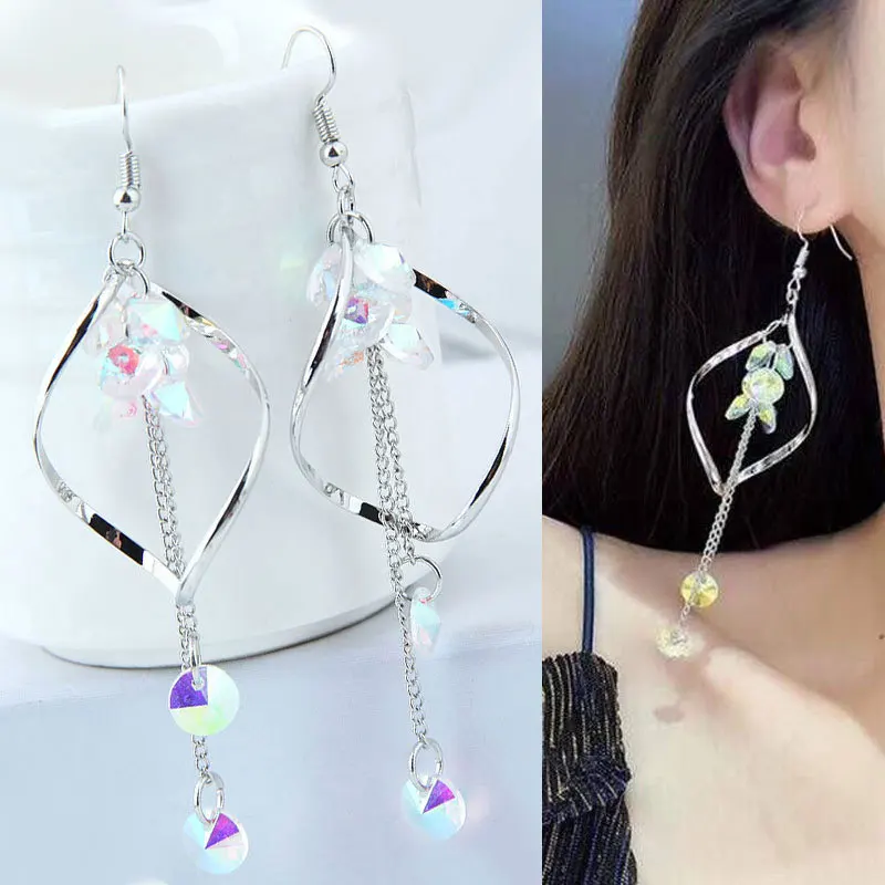 

New fashion accessories metal alloy earring water droplets atmosphere temperament joker tassel ms long personality retro earring