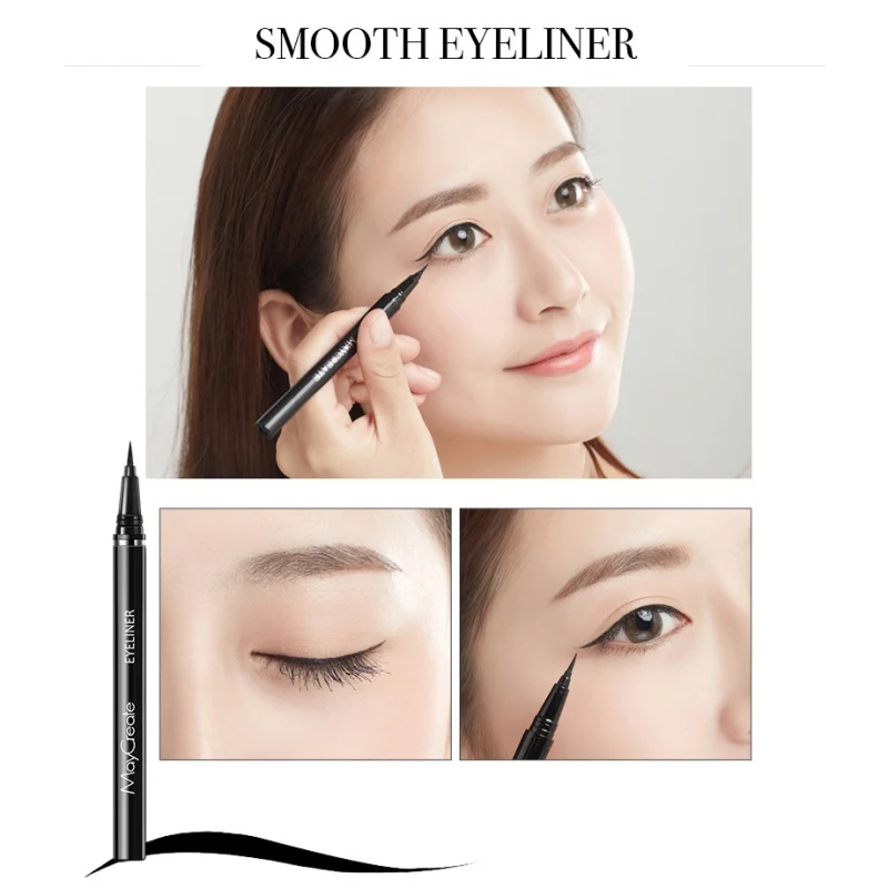 24 Hours Waterproof Eyeliner Water Resistance Smudge-proof Long Lasting Quick Drying Liquid Eyeliner