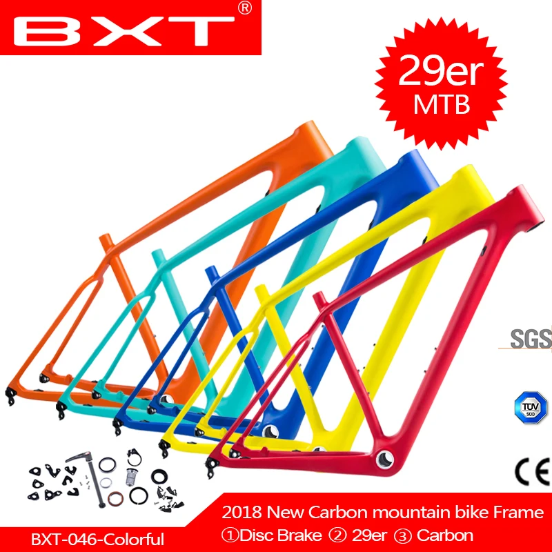 

NEW colorful carbon mtb bikes frame 29er carbon mountain bicycle frames BSA 142*12 or 135*9mm cycling frame disc brake