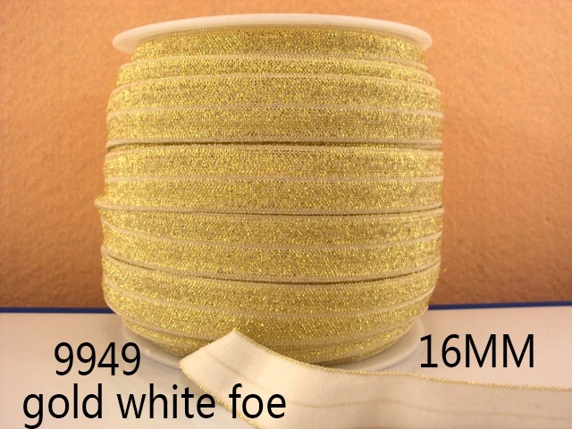 (5 ярдов в рулоне) 10Y9949 kerryribbon David accessories 5/8 '' золотая белая лента foe бант сделай
