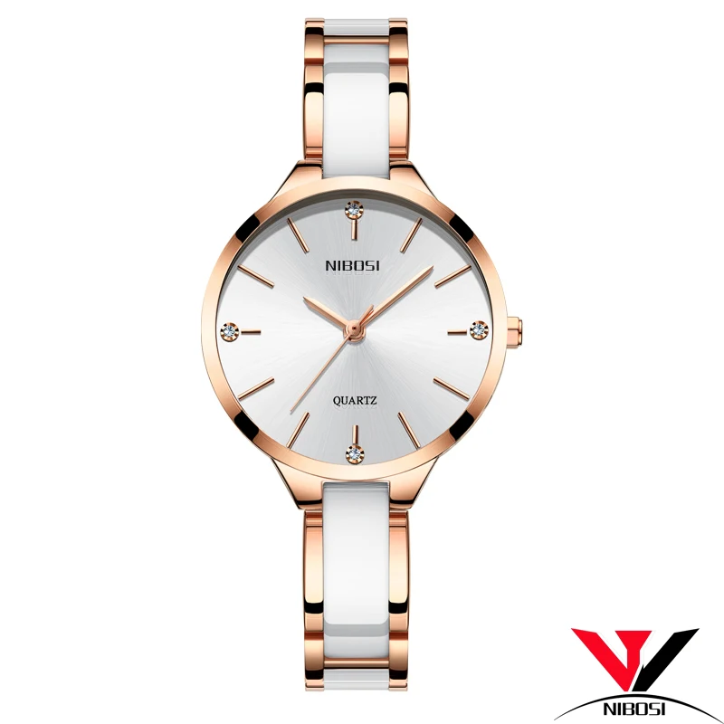NIBOSI Reloj Muje, женские часы с керамическим и металлическим ремешком, водонепроницаемые, премиум класса, люксовый бренд, женские часы, Relogio feminino