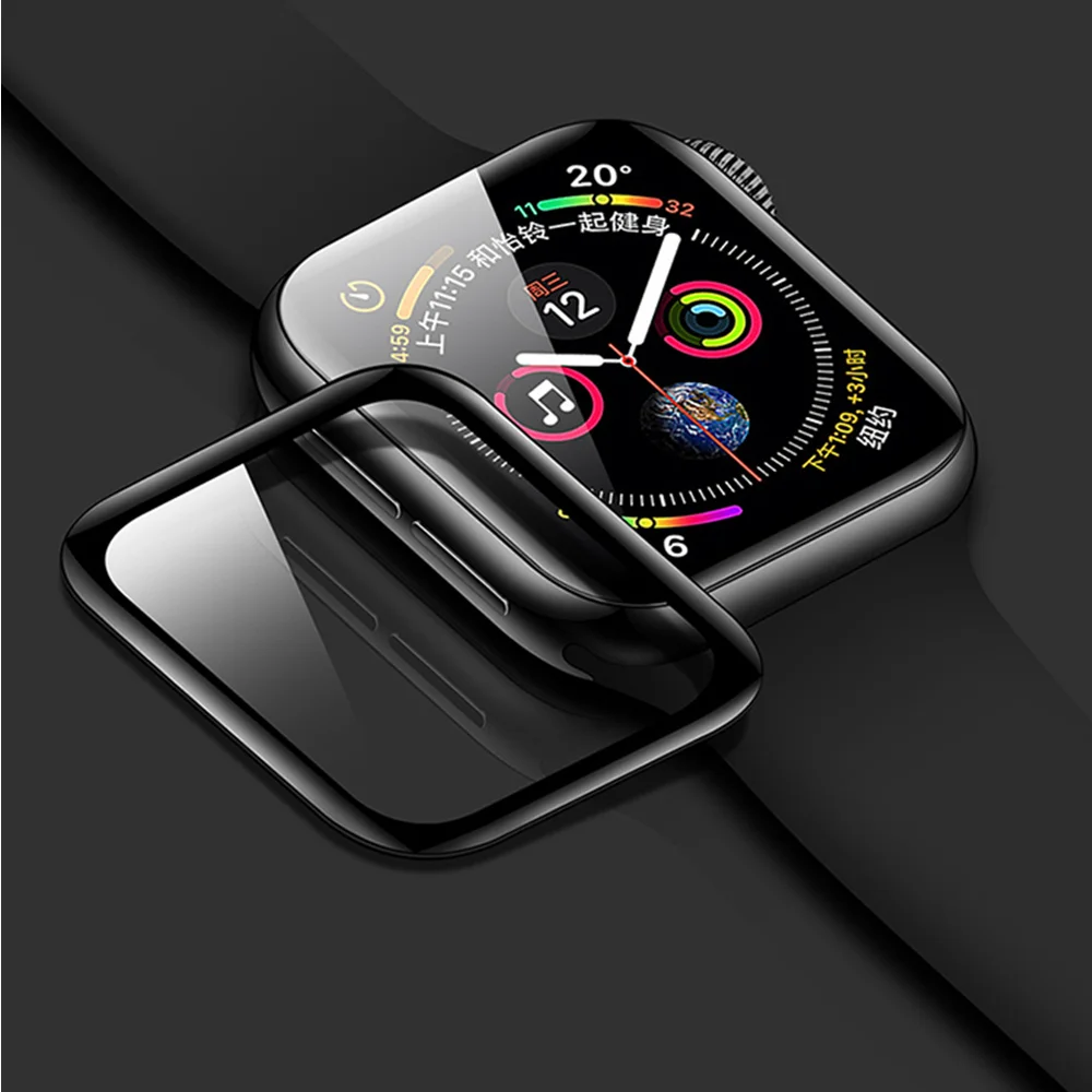 3D изогнутое стекло для Apple watch чехол 44 мм 40 мм 42 мм 38 мм iwatch 5 4 чехол Защита экрана закаленное стекло аксессуары для часов