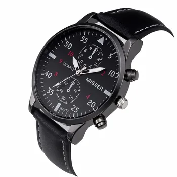 

2019 New top brand double eye digital large dial leather strap Casual Fashion Exquisite high-end simple Men's quartz watch