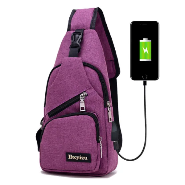 BYCOBECY Новое поступление оксфордская Мужская нагрудная сумка с одним плечевым ремнем на спине короткая походная женская сумка через плечо сумка на ремне - Цвет: Purple CC817