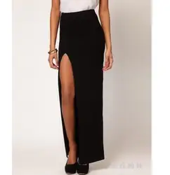 Хороший новый бренд Дизайн Длинная юбка макси высокой талией Sexy Для женщин Открыть народная юбка Повседневное Стройный Хип элегантная