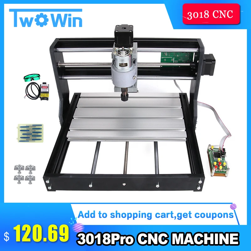 

CNC 3018 Pro GRBL control Diy mini cnc machine 7w,3 Axis pcb Milling machine,Wood Router laser engraving,with offline controller