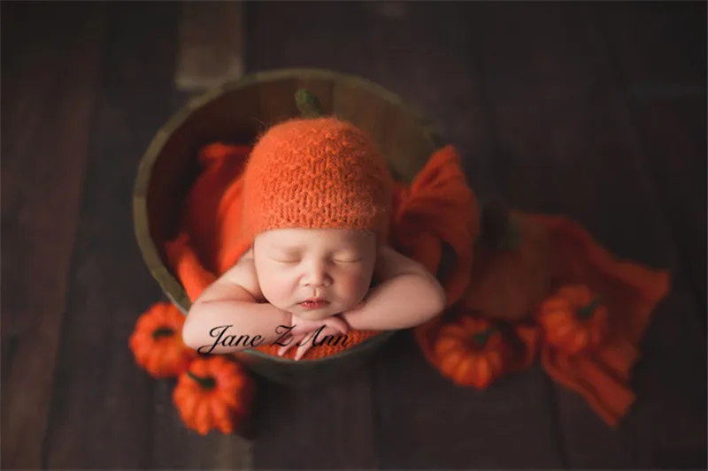 

Jane Z Ann Baby photography accessories halloween theme studio shooting ideas hat wrap pumpkin maple leaf props