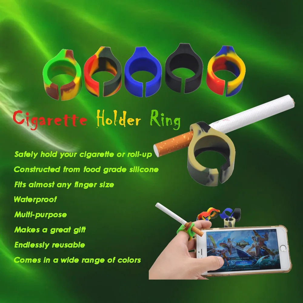 Дизайн, силиконовый держатель для сигарет с кольцом на палец, аксессуары для обычного курения, подарок