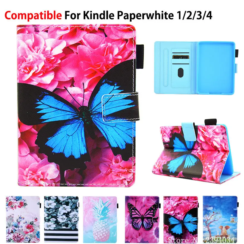 Custodia Con Stampa Farfalla Per Amazon Kindle Paperwhite 4 2018 Smart Cover Di Decima Generazione Per Funda Kindle Paperwhite 1 2 3 4 Custodie