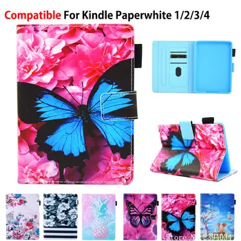 

butterfly Print Case for Amazon Kindle Paperwhite 4 2018 10th Generation Smart Cover For funda kindle paperwhite 1 2 3 4 Cases
