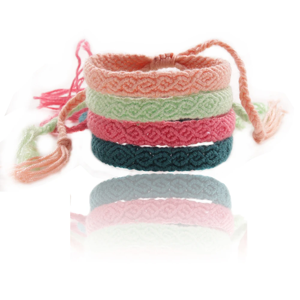 bohemian homochromy wayuu wave shape woven friendship bracelet macrame embroidery thread knot braided bracelet misanga men women