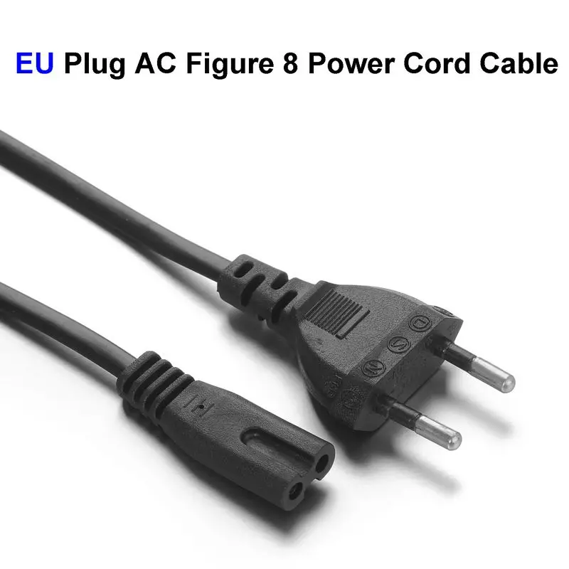 150pcs Battery Charger EU AC Figure 8 Power Extension Cable Cord 2