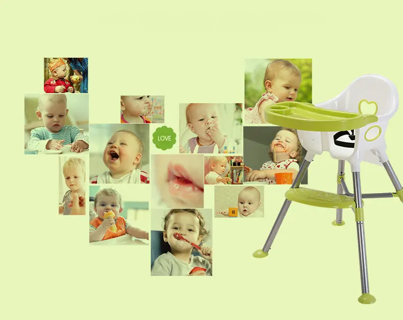 Baby High Chair Children Dining Chair 4In1 Portable Multi Highchair With Non Slip Foot Modern Safety Belt Kid Eat High Chairs For Home For 0-3 Years Old Children