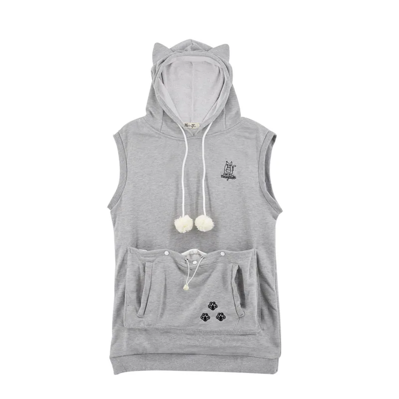 Mewgaroo Nyangaroo Cat Dog Pet hoodies Casual Unisex Kangaroo Vest Hoodie Japanese Kangaroo Grey Dark blue Cat Summer sweatshirt (8)