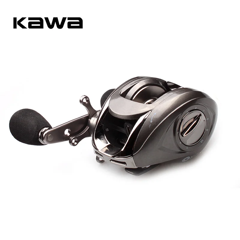 Carrete de pesca Kawa Baitcasting 6BB 5,1: 1 cebo de fundición carrete de mano derecha sistema de freno magnético rueda de caída de agua