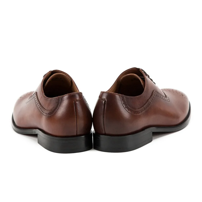 Alta Zapatos Redondo Formal Hombre Calidad Dedo Hombres coffee Pie Tallado De Oxfords Vestido Marrón Medallón Cuero Genuino Ss266 Verano Del 1q8r1Anv