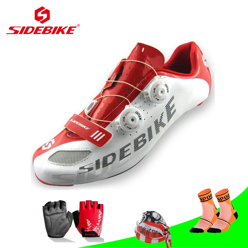

SIDEBIKE Road Cycling Superfine Fiber Shoes Bike High Pressure Nylon Sole Rotating Auto-lock sapatilha ciclismo bike sneakers