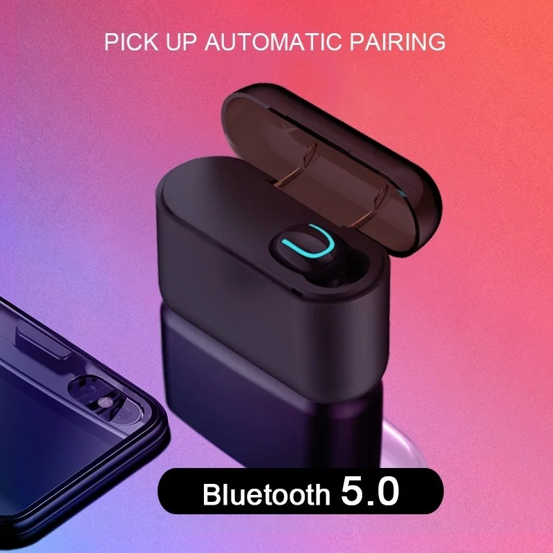 VTIN Single Earbud Ture Wireless Bluetooth 5.0 Earbuds Waterproof Earphone with 1500mAh Charging Case Auto-pairing Headphone     (5)