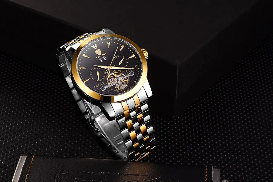TEVISE Mechanical Watches Complete Calendar Auto Date Luminous 24 Jewel Tourbillon Automatic Watch Men Luxury Clock Men 2017  (3)