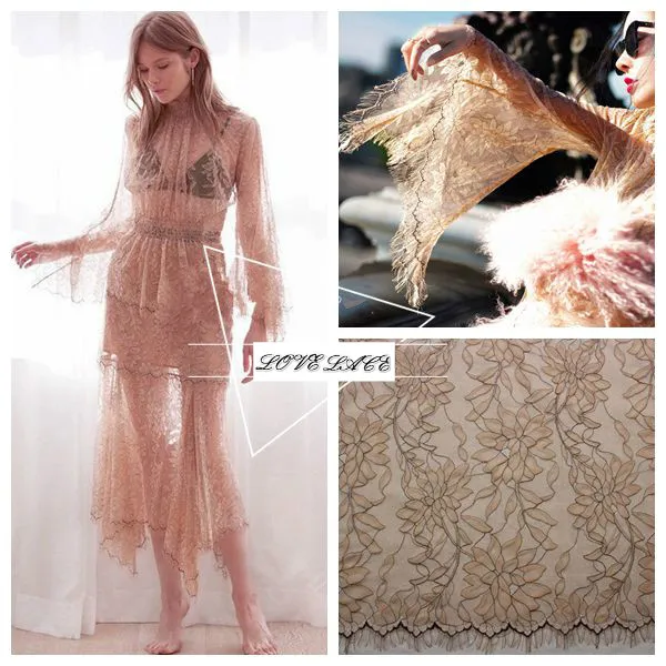 

3M/Lot Eyelash Lace Fabrics 150CM Diy Craft High-Grade Evening Dress Clothing Lash Garment Accessories